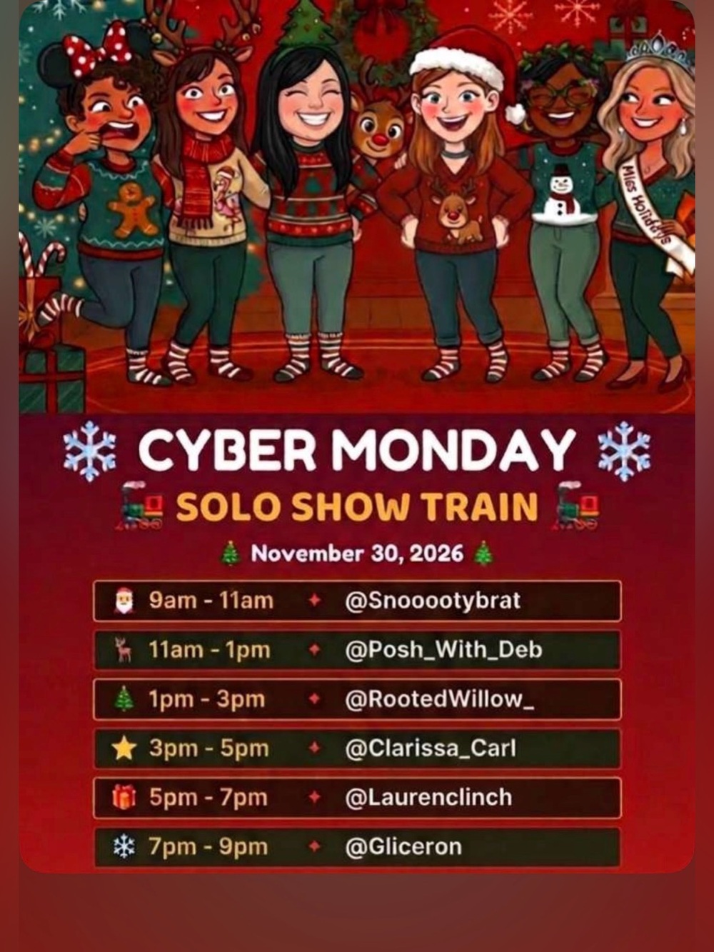Cyber Monday Solo Show Train